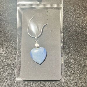 Blue Heart Pendant on 925 stamped sterling silver snake chain